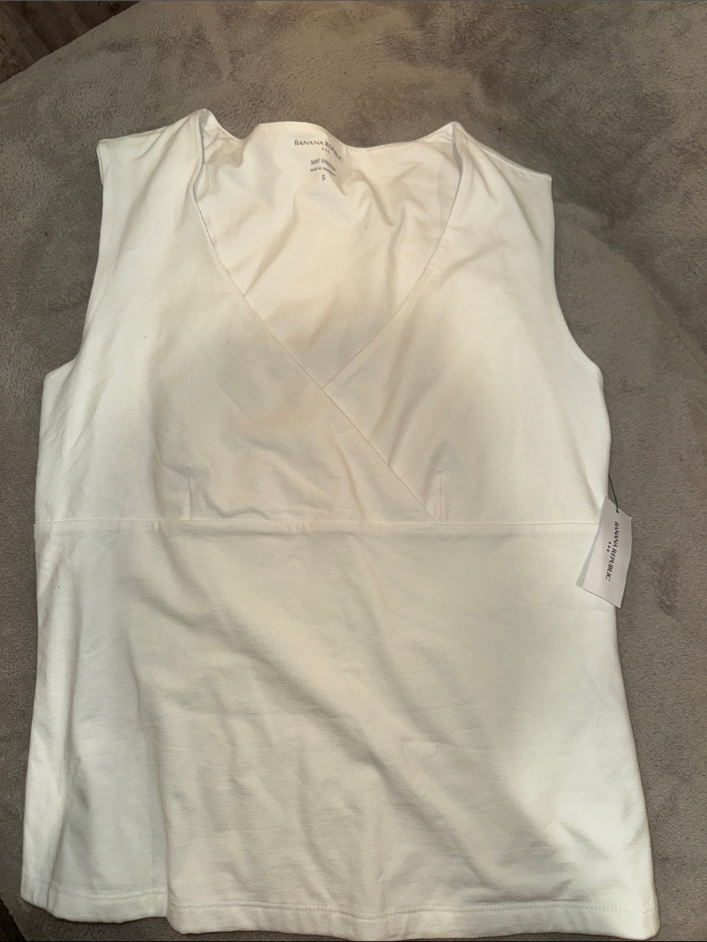 Banana Republic White Surplice V-Neck Tank Top